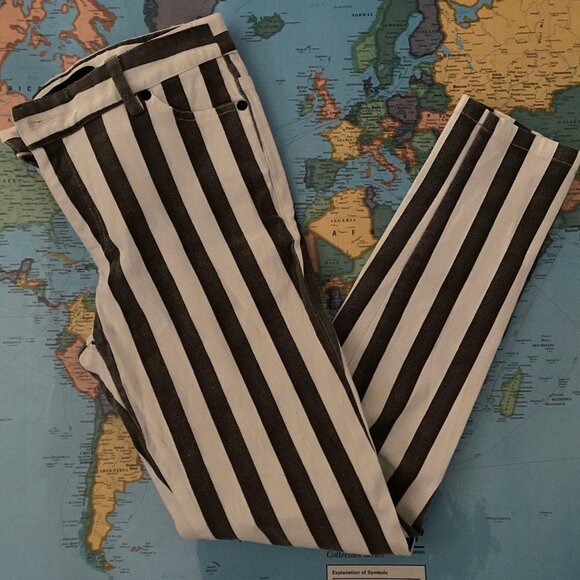 Cut 25 Yigal Azrouel Cool Striped Stretchy Jeans - Picture 10 of 13